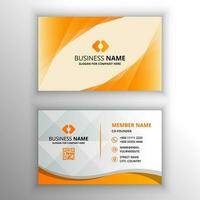 eleganta skinande orange företag kort med böjd former vektor