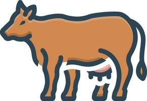 Färg ikon för ko vektor