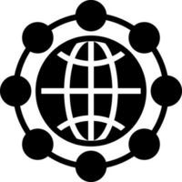 fast ikon för global nätverk vektor