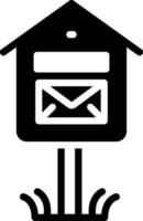 fast ikon för post låda vektor