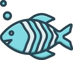Färg ikon för fisk vektor