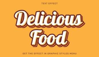 utsökt mat redigerbar text effekt i 3d stil. text emblem för reklam, branding och företag logotyp vektor