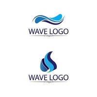 Wellen und blaues Wasser Strand Logo und Symbole Vorlage Icons App vektor