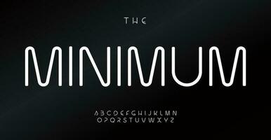 minimalistisk alfabet, enkel elegant sans serif brev, elegant renhet font för modern logotyp typ, neon rubrik, samtida typografi, modern typografisk design. vektor typeset