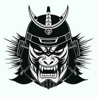 japansk demon på i mask design vektor illustration