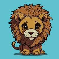 tecknad serie manlig lejon Sammanträde vektor illustration