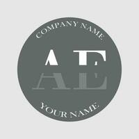 Initiale ae Logo Brief Monogramm Luxus Hand gezeichnet vektor