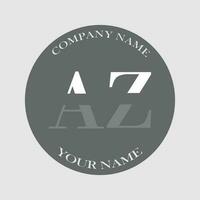 Initiale az Logo Brief Monogramm Luxus Hand gezeichnet vektor