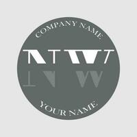 Initiale nw Logo Brief Monogramm Luxus Hand gezeichnet vektor