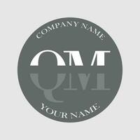 första qm logotyp brev monogram lyx hand dragen vektor