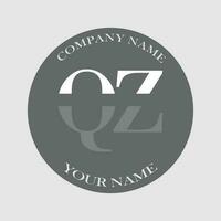 första qz logotyp brev monogram lyx hand dragen vektor