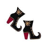 Halloween Hexe Stiefel isoliert. Vektor Illustration. Halloween und Mystiker Wald Serie.