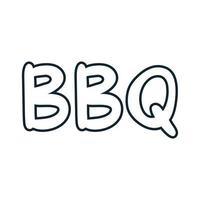 bbq ord bokstäver linje stil vektor