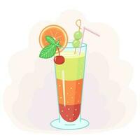 tropisch Cocktail, Saft und Früchte. Illustration zum Drucken, Hintergründe, Abdeckungen und Verpackung. Bild können Sein benutzt zum Gruß Karten, Plakate und Aufkleber. isoliert auf Weiß Hintergrund. vektor