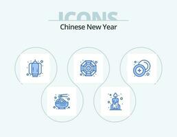 kinesisk ny år blå ikon packa 5 ikon design. valuta. kinesiska. kinesiska. kontanter. kinesisk vektor