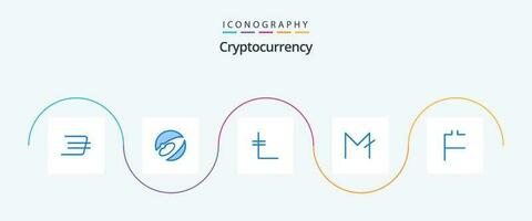 kryptovaluta blå 5 ikon packa Inklusive krypto. först mynt. mynt. crypto valuta. mynt vektor