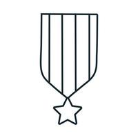 Medaille mit Band und Sternlinien-Stil vektor