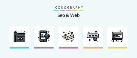 SEO und Netz Linie gefüllt 5 Symbol Pack einschließlich Internet. Globus. Liste. Geschäftsmann. Website. kreativ Symbole Design vektor