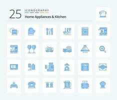 Zuhause Haushaltsgeräte und Küche 25 Blau Farbe Symbol Pack einschließlich elektrisch. Waschen. Ofen. Maschine. Reise vektor