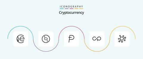 kryptovaluta linje 5 ikon packa Inklusive mynt . crypto . crypto valuta. mynt vektor