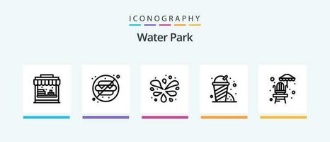 Wasser Park Linie 5 Symbol Pack einschließlich . Park. Pilz. Wasser. kreativ Symbole Design vektor