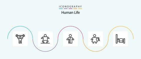 Mensch Linie 5 Symbol Pack einschließlich Personen. Bett. Pastor. Frau. Menschen vektor