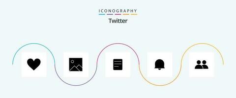 Twitter glyf 5 ikon packa Inklusive . användare. text. Kontakt. Twitter vektor