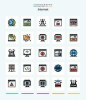 kreativ internet 25 linje fylld ikon packa sådan som bokmärke. Integritet. kommunikation. internet. torn vektor