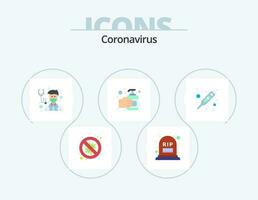 Coronavirus eben Symbol Pack 5 Symbol Design. Fieber. Hand Desinfektionsmittel. Ruhe in Frieden. Hand waschen. medizinisch vektor