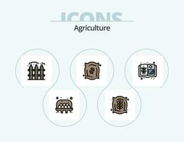 lantbruk linje fylld ikon packa 5 ikon design. växt. odlare. lantbruk. lantbruk. trädgård vektor