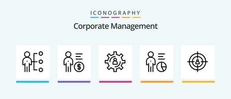 korporativ Verwaltung Linie 5 Symbol Pack einschließlich Management. Uhr. korporativ Management. Rekrutierung. Marketing. kreativ Symbole Design vektor