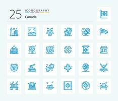 kanada 25 blå Färg ikon packa Inklusive lönn. Kanada. Kanada. höst. ren vektor