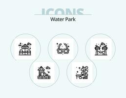 Wasser Park Linie Symbol Pack 5 Symbol Design. . Wasser. Garten vektor