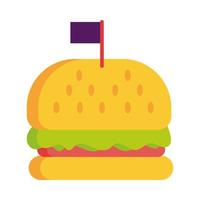 köstliche Burger Fast Food detaillierte Stilikone vektor
