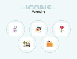 valentine platt ikon packa 5 ikon design. parfym. dag. kärlek. alla hjärtans dag. bröllop vektor