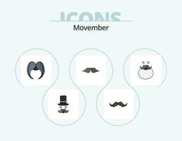 Movember platt ikon packa 5 ikon design. . . manlig. uthärdade. Movember vektor