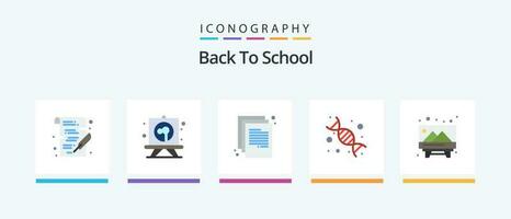 zurück zu Schule eben 5 Symbol Pack einschließlich Tafel. Bildung. zurück zu Schule. DNA. zurück zu Schule. kreativ Symbole Design vektor