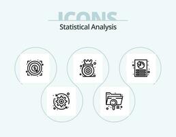 statistisch Analyse Linie Symbol Pack 5 Symbol Design. Diagramm. Analyse. global Netzwerk. Statistik. Graph vektor