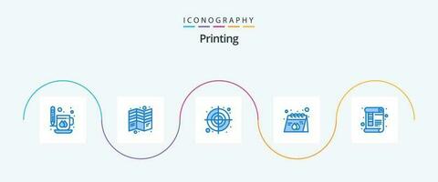 utskrift blå 5 ikon packa Inklusive skriva ut. kalender. skriva ut. annons. form vektor