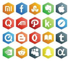 20 Sozial Medien Symbol Pack einschließlich nvidia Bücher Pfad Oper schnelle Zeit vektor