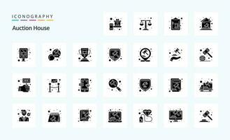 25-Auktion-Solid-Glyphen-Icon-Pack vektor