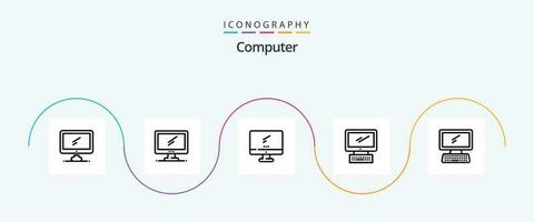 Computer Linie 5 Symbol Pack einschließlich . Klaviatur. vektor