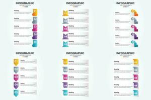 flaches Designset der Vektorillustrations-Infografiken für Werbebroschürenflieger und -zeitschrift vektor