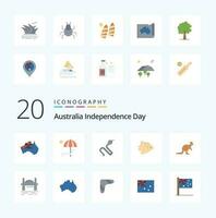 20 Australien Unabhängigkeit Tag eben Farbe Symbol Pack mögen Banner Ozean Sommer- Koralle König vektor
