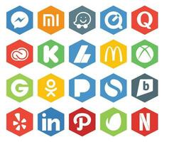 20 Sozial Medien Symbol Pack einschließlich einfach odnoklassniki Adobe Gruppe McDonalds vektor