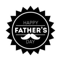 Happy Fathers Day Seal mit Schnurrbart-Linienstil vektor