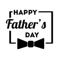 Happy Fathers Day Seal mit Bowtie Line Style Icon vektor