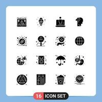 16 kreativ ikoner modern tecken och symboler av melankoli sorg mardi gras depression teknologi redigerbar vektor design element