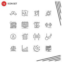 16 kreativ Symbole modern Zeichen und Symbole von Stadt Leistung Gesundheitswesen auf Taste editierbar Vektor Design Elemente