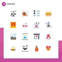 16 kreativ Symbole modern Zeichen und Symbole von Bildung Tafel Einzelheiten Essen Kuchen editierbar Pack von kreativ Vektor Design Elemente